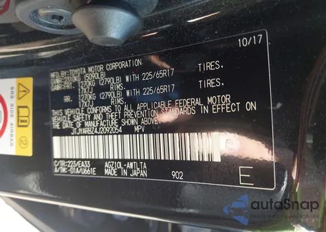 2018 Lexus Nx 300 from USA, damaged, VIN JTJYARBZ4J2092054